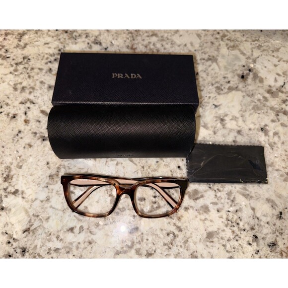 Prada Eyeglasses VPR 17Z NEW color 07R-1O1 Light Havana Size 54 Square Women\'s main image 7